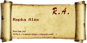 Repka Alex névjegykártya